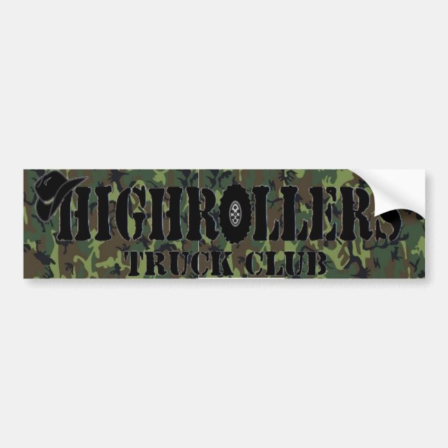 HIGHROLLERS REDNECK TRUCK CLUB BUMPER STICKER (Front)