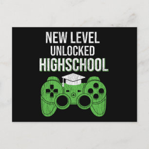 Highschool Level Unlocked Back to School Kid Gamer Postcard