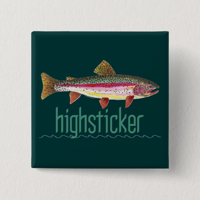 Highsticker Fly Fishing 15 Cm Square Badge (Front)