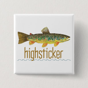 Highsticker - Fly Fishing 15 Cm Square Badge