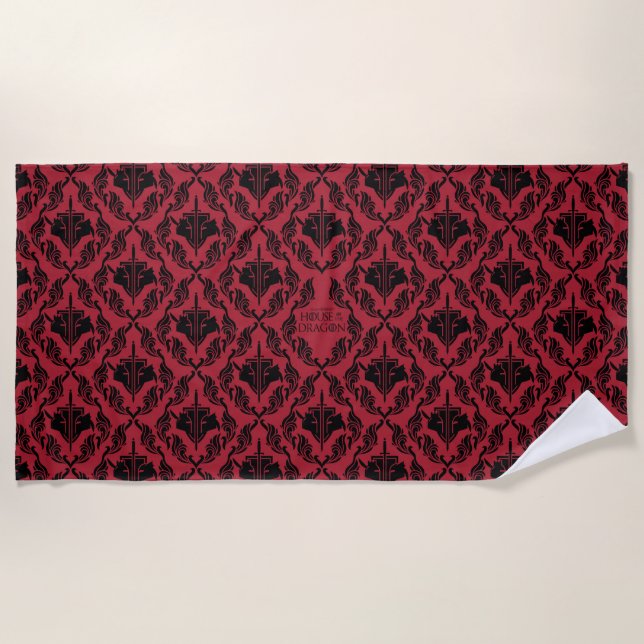 Hightower Vs. Targaryen Helmet Pattern Beach Towel (Front)