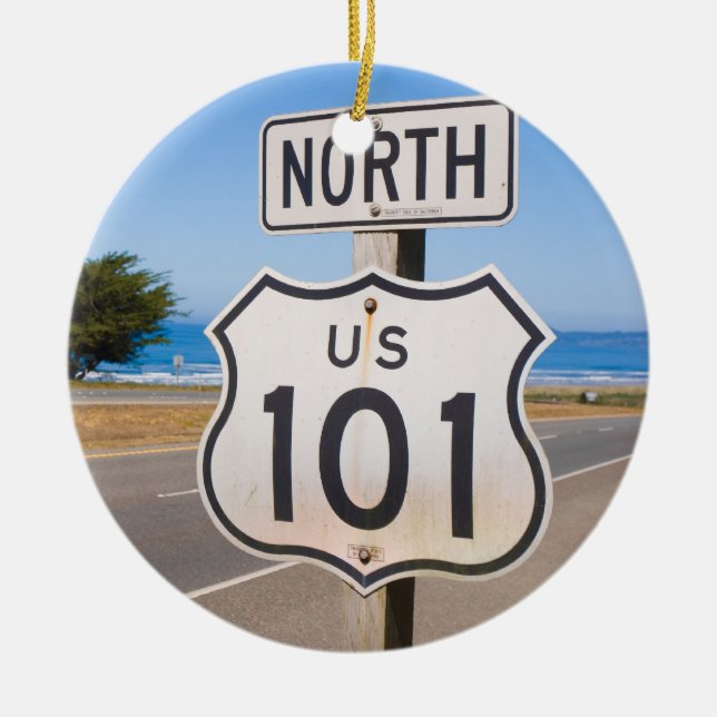 Highway 101 North Ceramic Tree Decoration (Front)