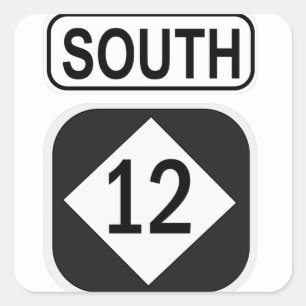 Highway 12 South North Carolina Square Sticker