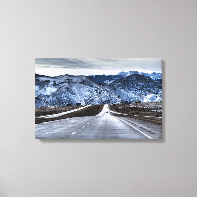 Highway 15 in winter canvas print (Front)