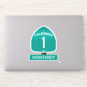Highway 1 Monterey California Contoured Sticker