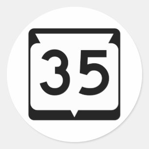 Highway 35, Wisconsin, USA Classic Round Sticker