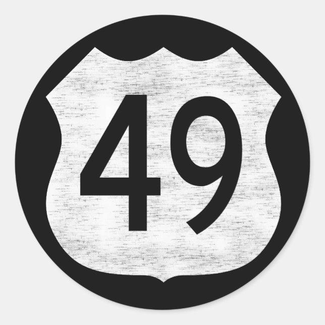 Highway 49 Route Sign Classic Round Sticker (Front)