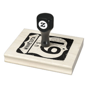 Highway 61 Sign Rubber Stamp