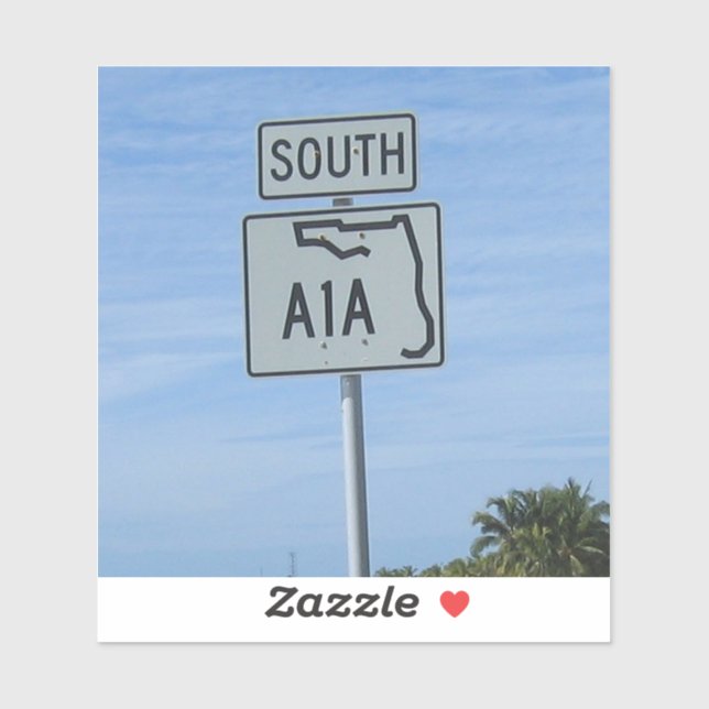 Highway A1A South sign Key West Photo (Sheet)