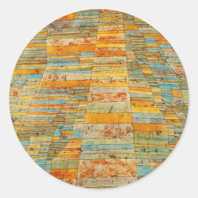 Highway and byways by Paul Klee Classic Round Sticker (Front)