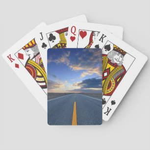 Highway at Sunrise Day Playing Cards