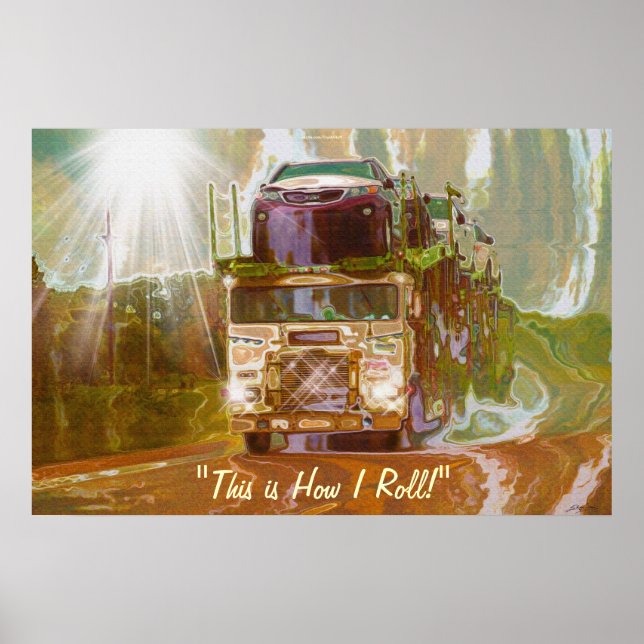 Highway Car Mover 2 Truck-Driver Art Poster (Front)