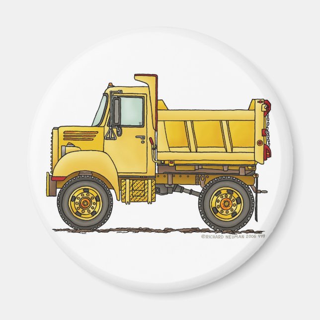 Highway Dump Truck Construction Magnets (Front)
