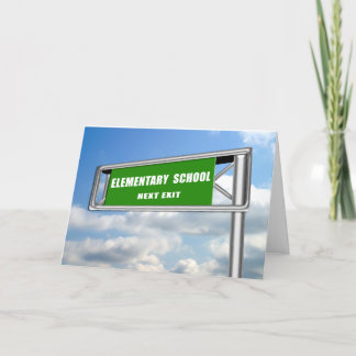 Highway ExitSign Graduation Elementary School Next Invitation