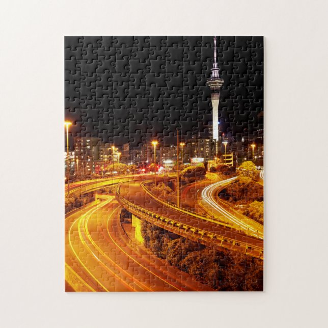 Highway into Auckland Jigsaw Puzzle (Vertical)
