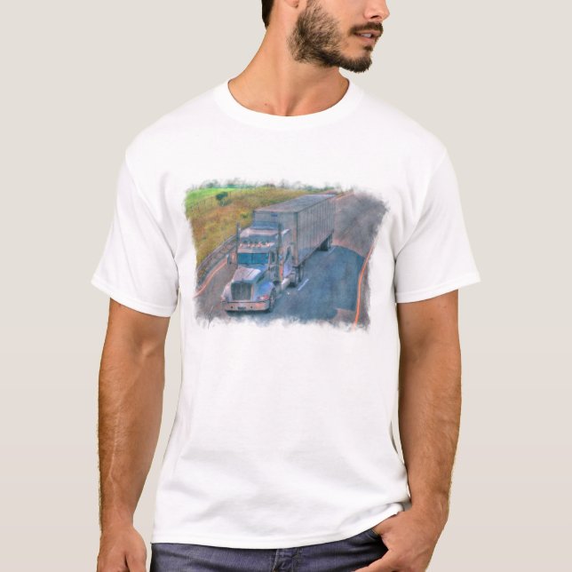 Highway Lorry Freight Truck Driver Gear T-Shirt (Front)