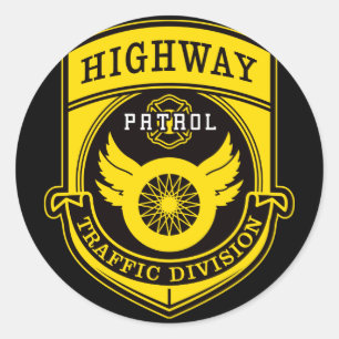 Highway Patrol Classic Round Sticker