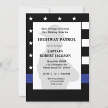 Highway Patrol Flag Blue Line Retirement Party