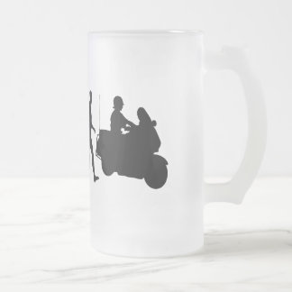 Highway patrol law enforcement officers gear frosted glass beer mug