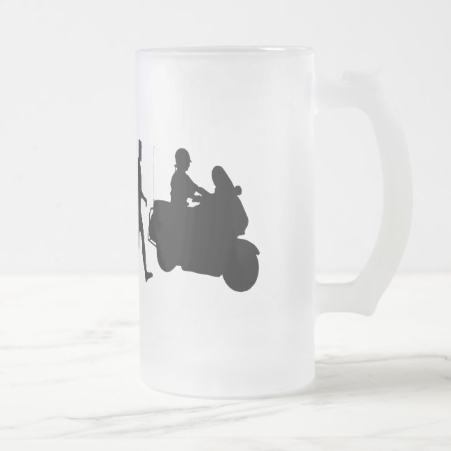 Highway patrol law enforcement officers gear frosted glass beer mug (Right)