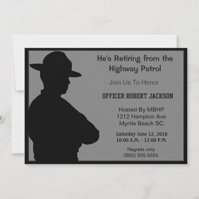Highway Patrolman Retirement Invitation (Front)
