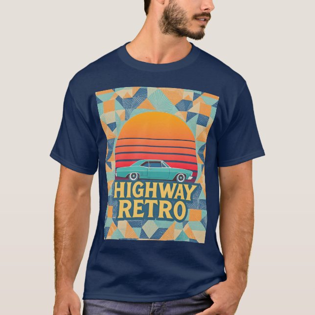 Highway Retro Vintage Car boy T-Shirt (Front)