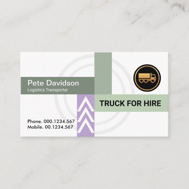 Highway Road Intersection Truck Transport Driver Business Card (Front)