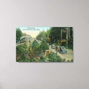 Highway Scene near American Lake Canvas Print