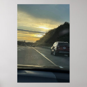 Highway Sunset Poster