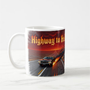 Highway to Hell Rock Music Fire Coffee Mug