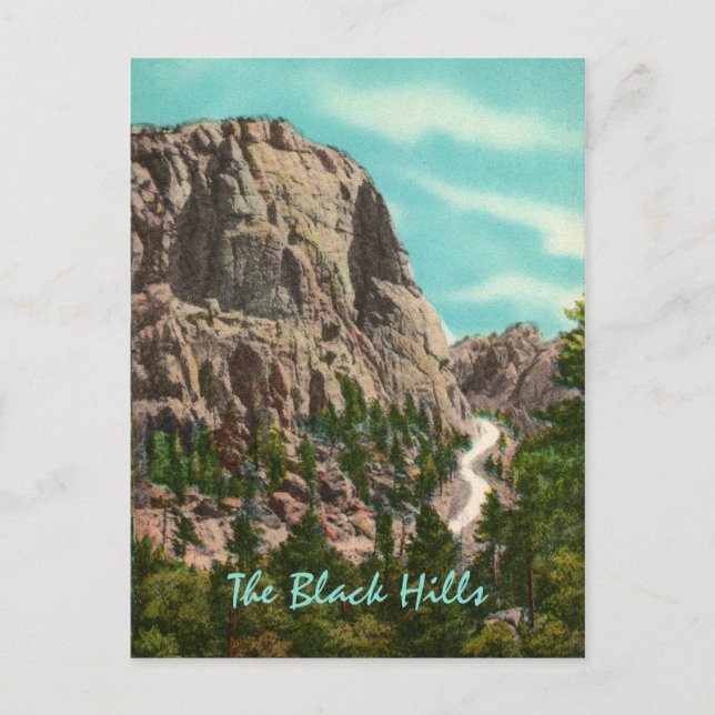 Highway to Mt. Rushmore Vintage Postcard (Front)