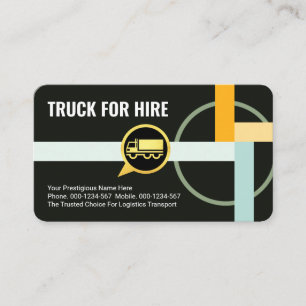 Highway Transport Route Truck Driving Business Card