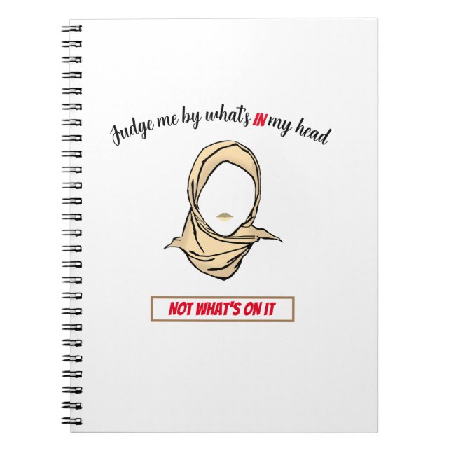 Hijab Pride Don't Judge Spiral Photo Notebook (Front)