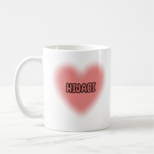HIJABI Cute Pink Heart Hijab Design Coffee Mug