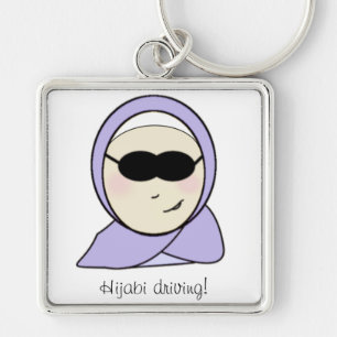 Hijabi driving - muslim girl with hijab key ring