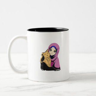 Hijabi girl Two-Tone coffee mug