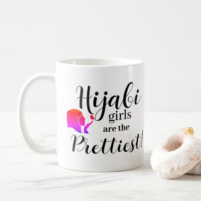 hijabi girls muslim teens coffee mug (With Donut)