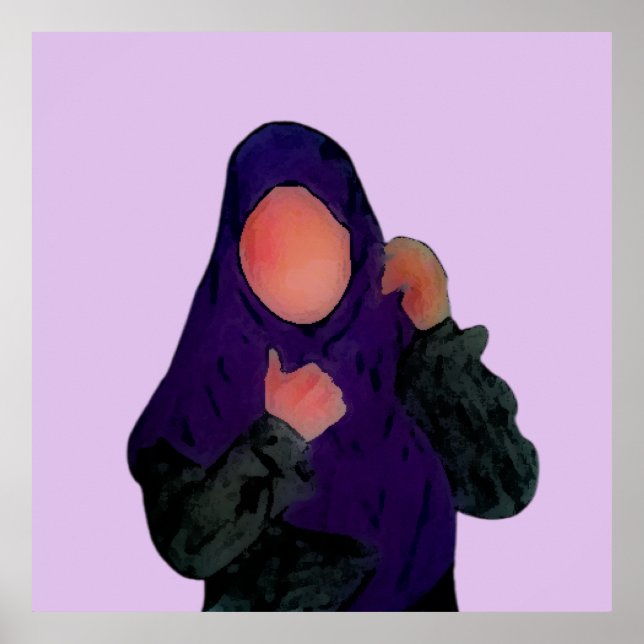 Hijabi - Muslimah - Hijab Hand drawn - Hijab Girl Poster (Front)