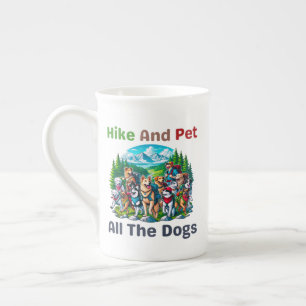 Hike And Pet All The Dogs Outdoor Lover Hiking Bone China Mug
