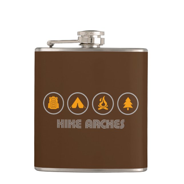 Hike Arches National Park Hip Flask (Front)