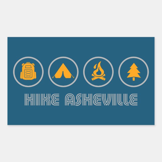 Hike Asheville North Carolina Rectangular Sticker (Front)