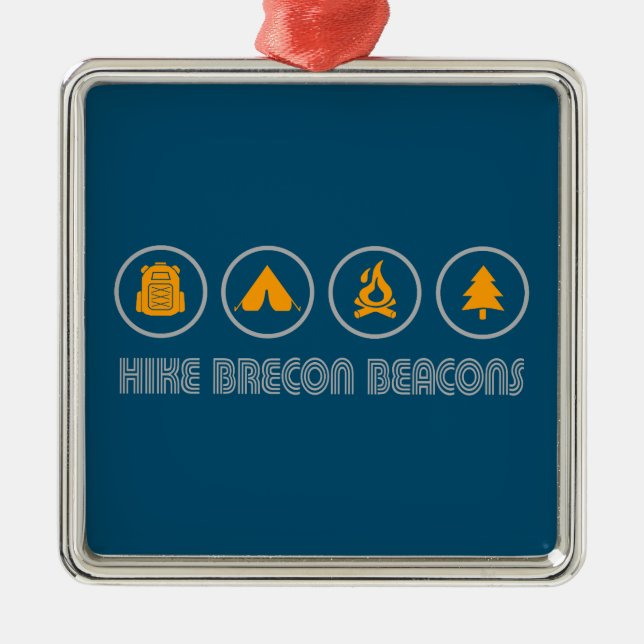 Hike Brecon Beacons National Park Metal Tree Decoration (Front)