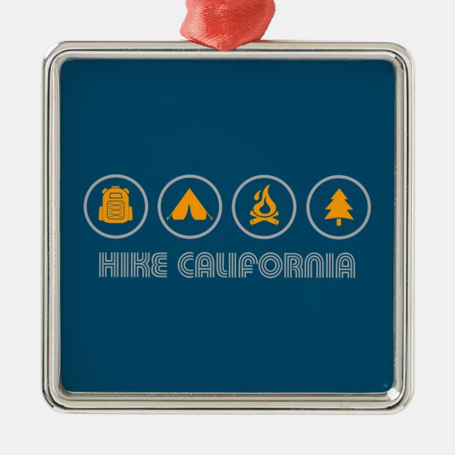 Hike California Metal Tree Decoration (Front)