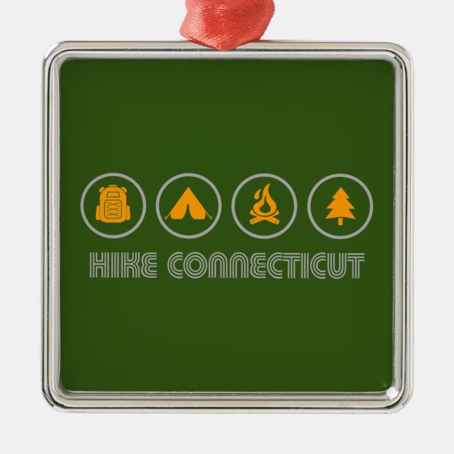 Hike Connecticut Metal Tree Decoration (Front)