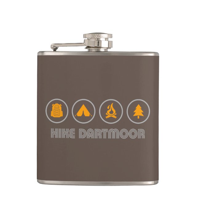 Hike Dartmoor National Park Hip Flask (Front)