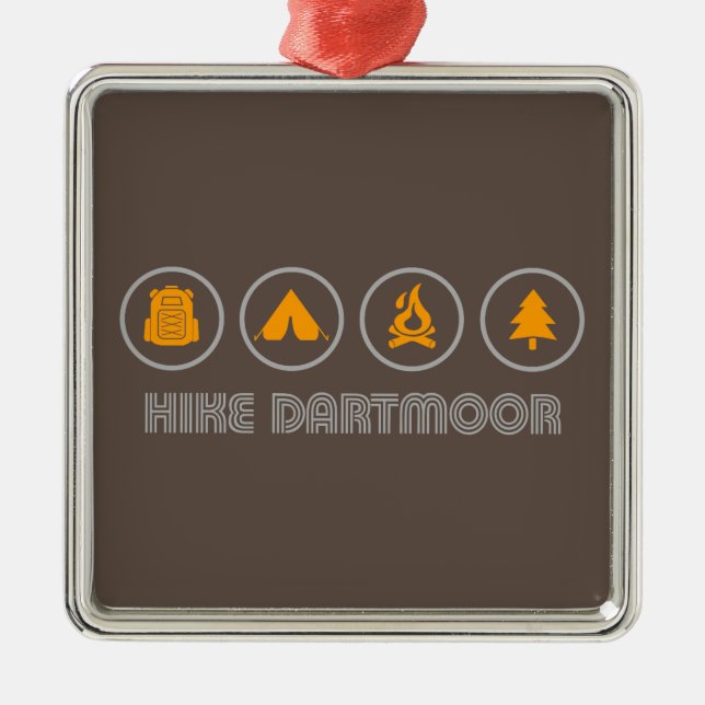 Hike Dartmoor National Park Metal Tree Decoration (Front)