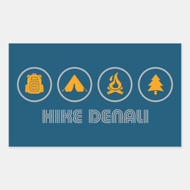 Hike Denali National Park Alaska Rectangular Sticker (Front)