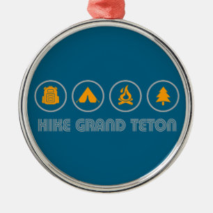 Hike Grand Teton National Park Metal Tree Decoration