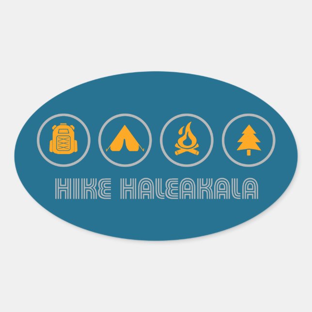 Hike Haleakala National Park Oval Sticker (Front)