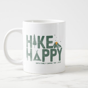 Hike Happy Camper Hiker Hiking Family Personalised Large Coffee Mug